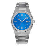 Front of Pangino Augustan blue dial watch