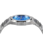 Left side of Pangino Augustan blue dial watch