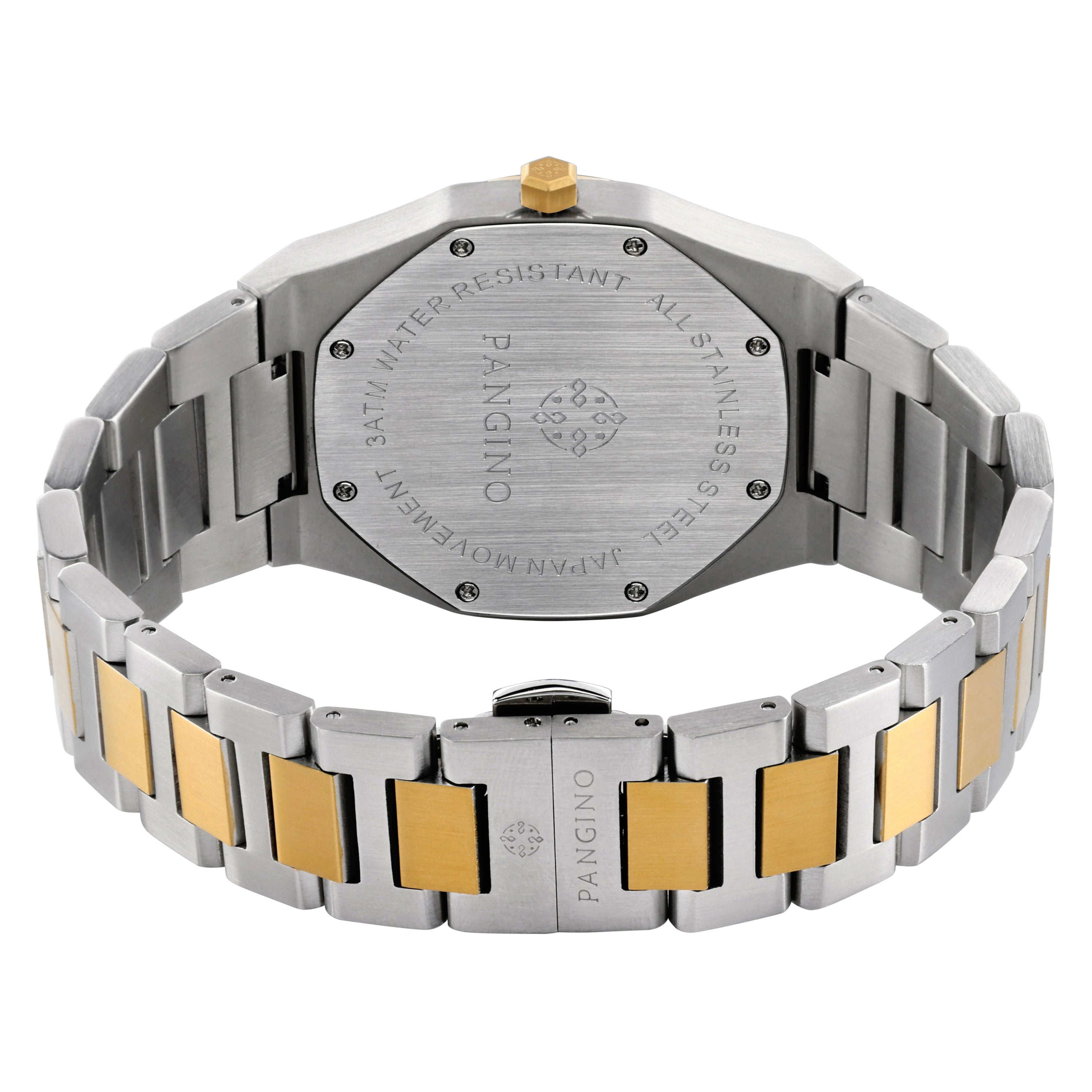 Back of Pangino Augustan two-tone watch