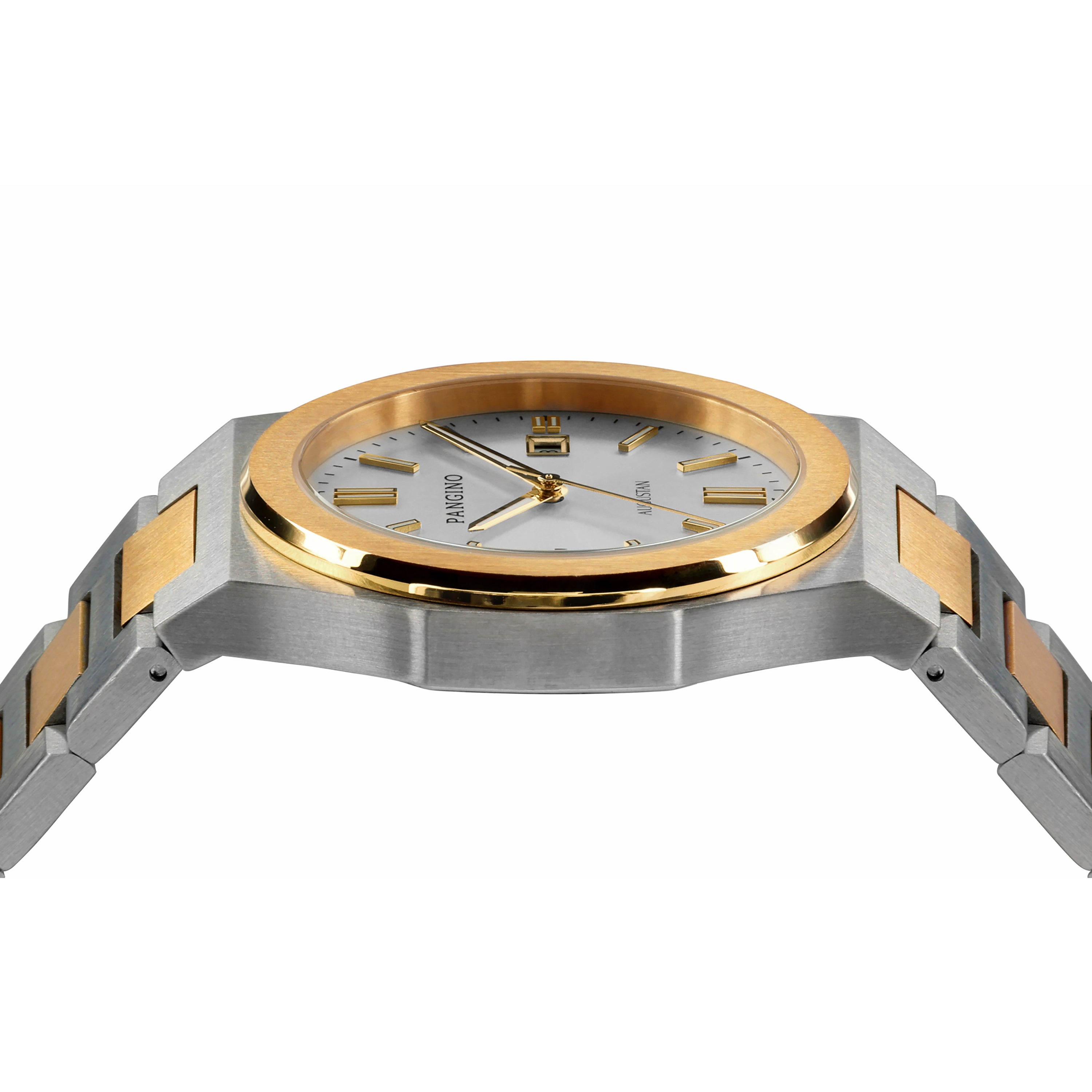 Left side of Pangino Augustan two-tone watch