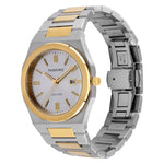 Tilted front angle of Pangino Augustan two-tone watch