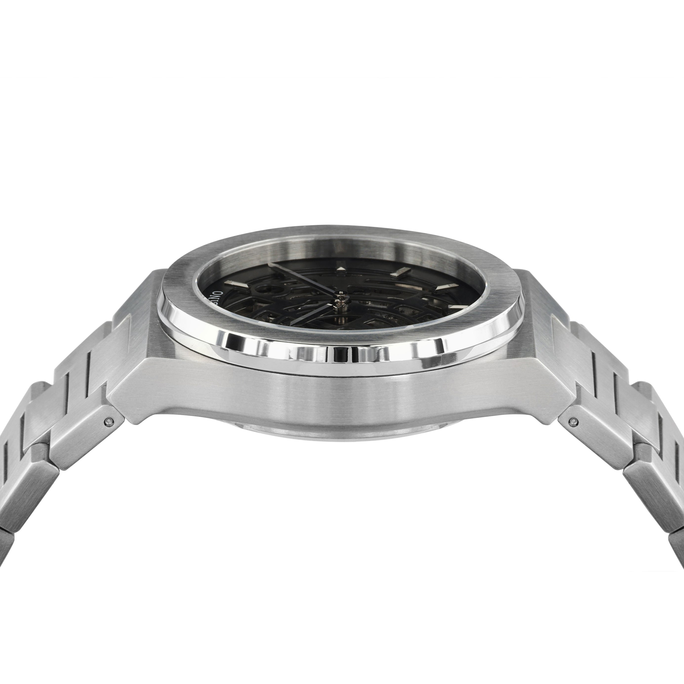 Left side of Pangino Cosmopolitan Skeleton watch