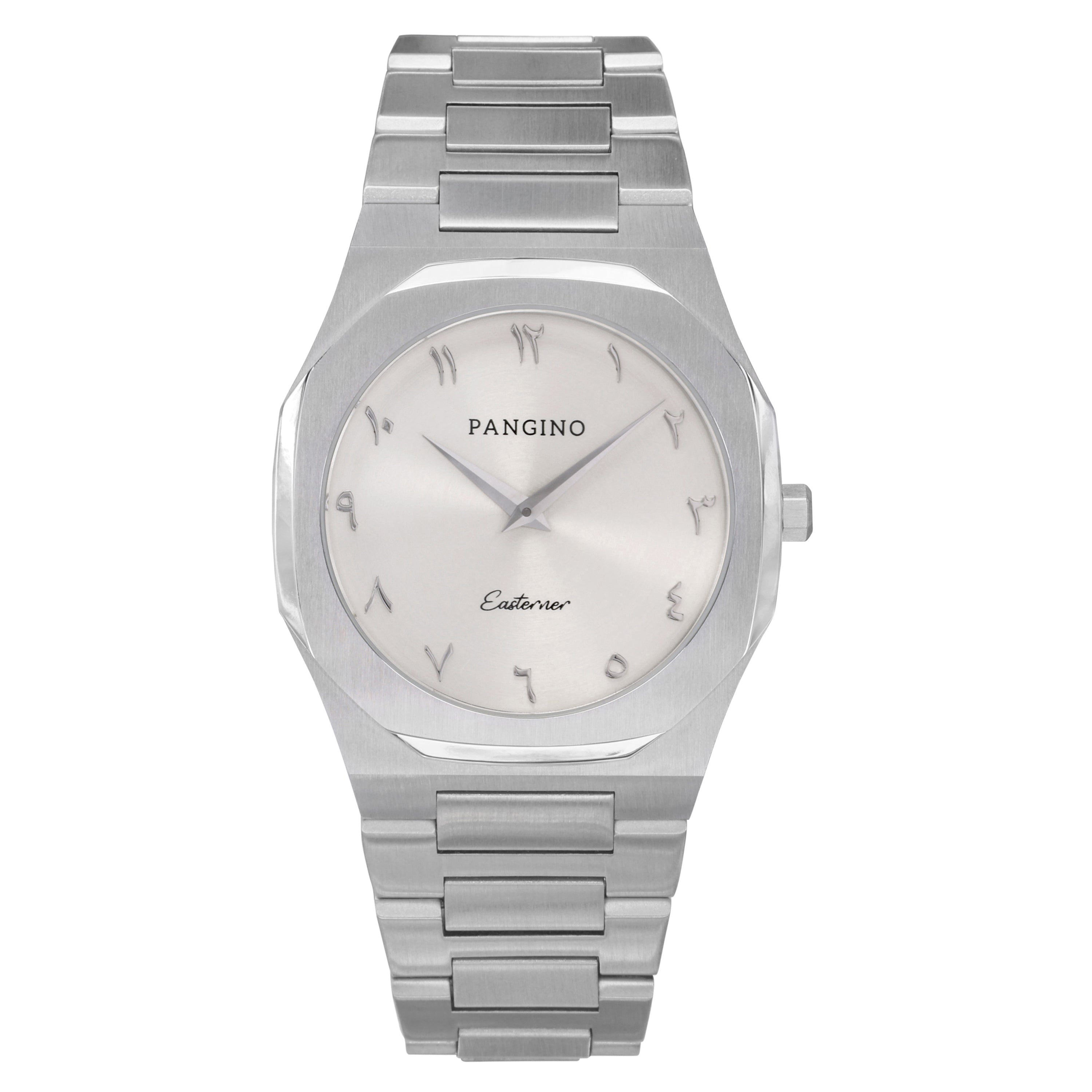 Front of Pangino Easterner silver-tone dial watch