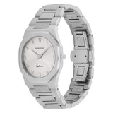 Tilted front angle of Pangino Easterner silver-tone dial watch