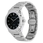 Tilted front angle of Pangino Signature black dial watch