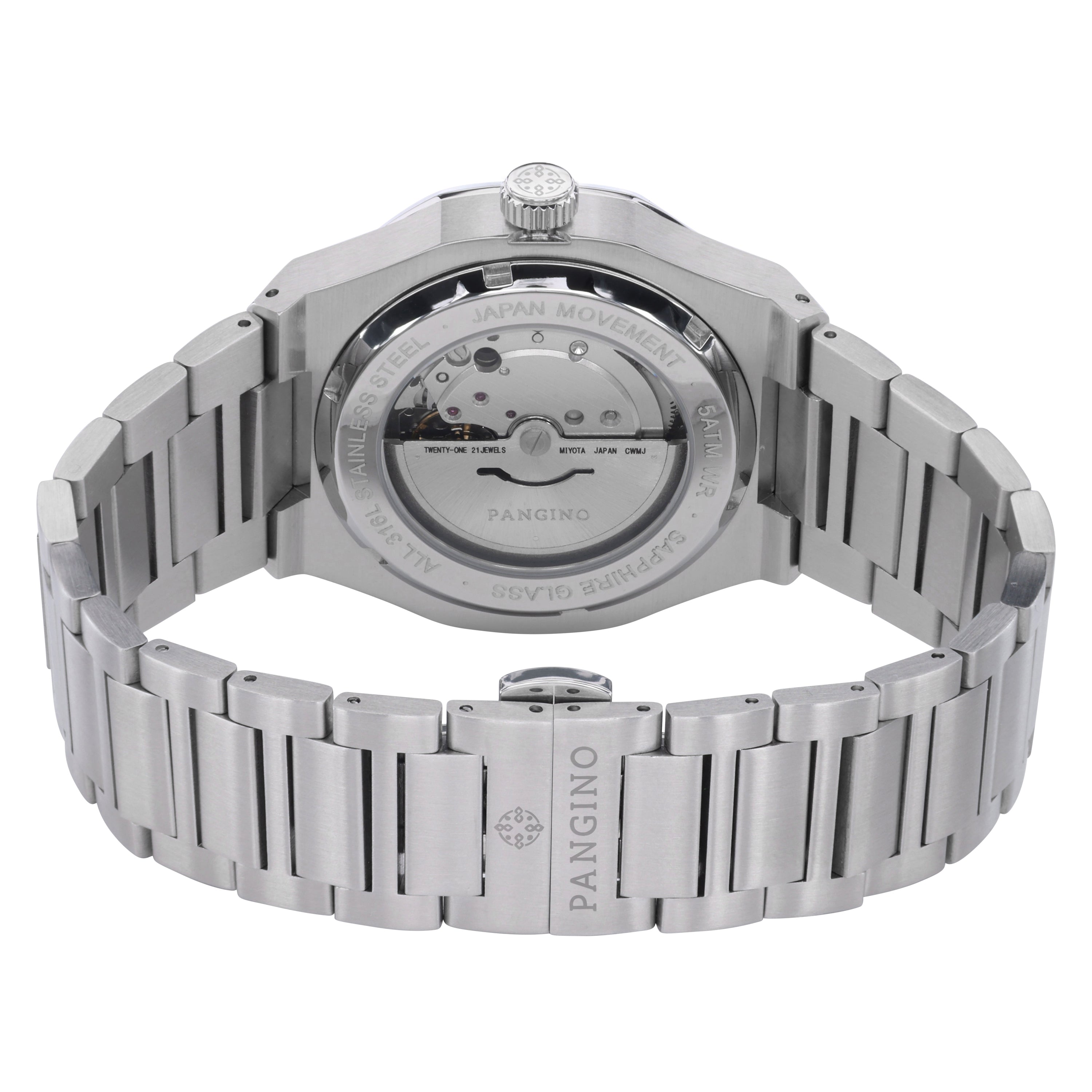 Back of Pangino Signature blue dial watch