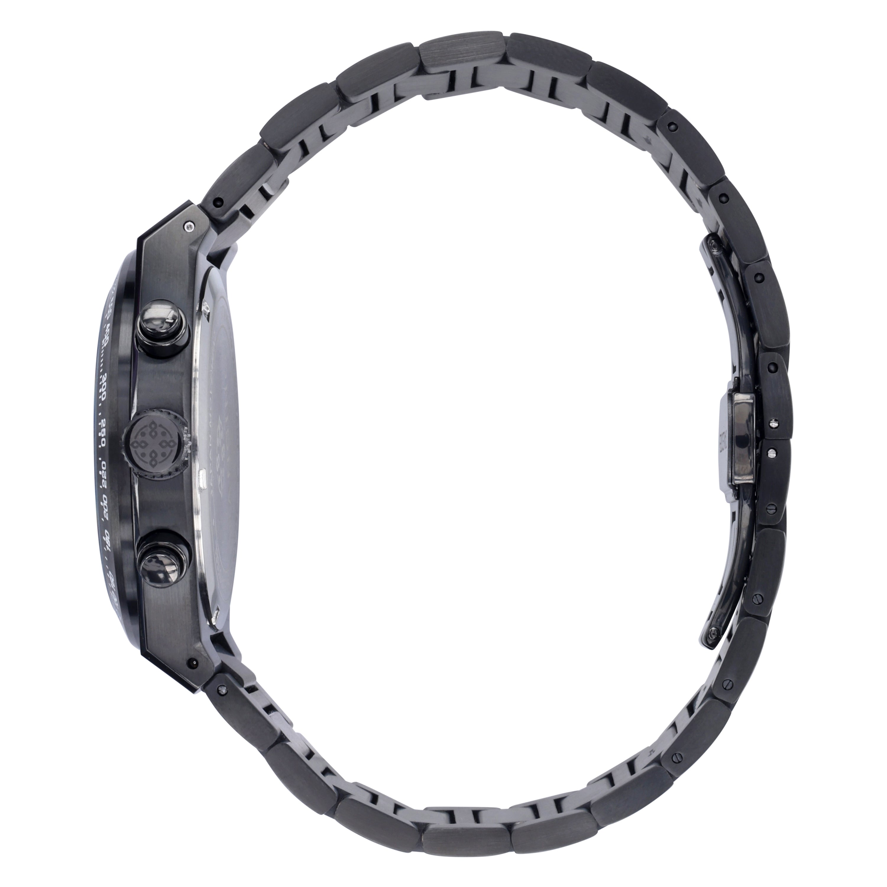 Right side of Pangino Urban Chronograph all black watch