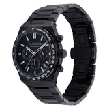 Tilted front angle of Pangino Urban Chronograph all black watch