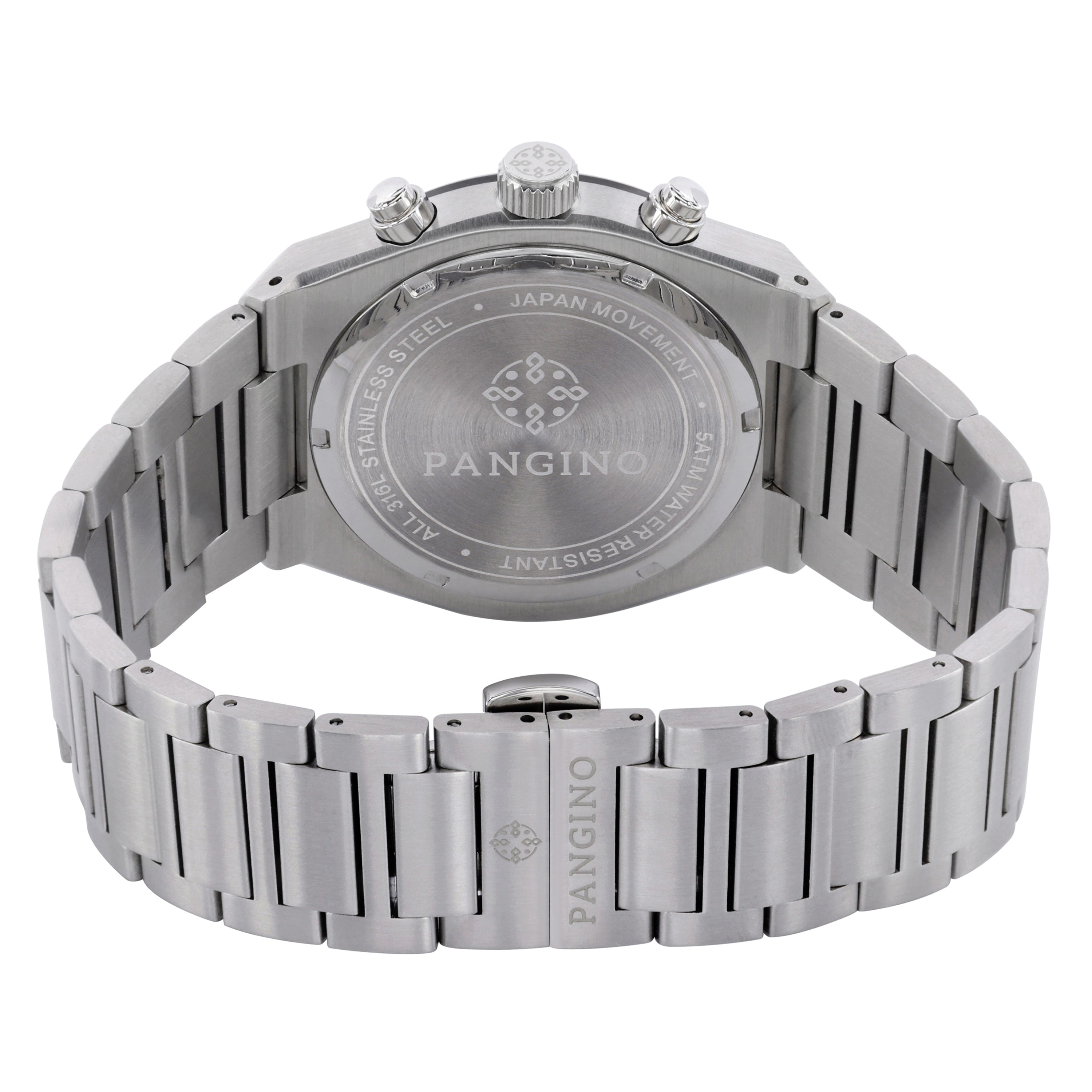 Back of Pangino Urban Chronograph panda dial watch