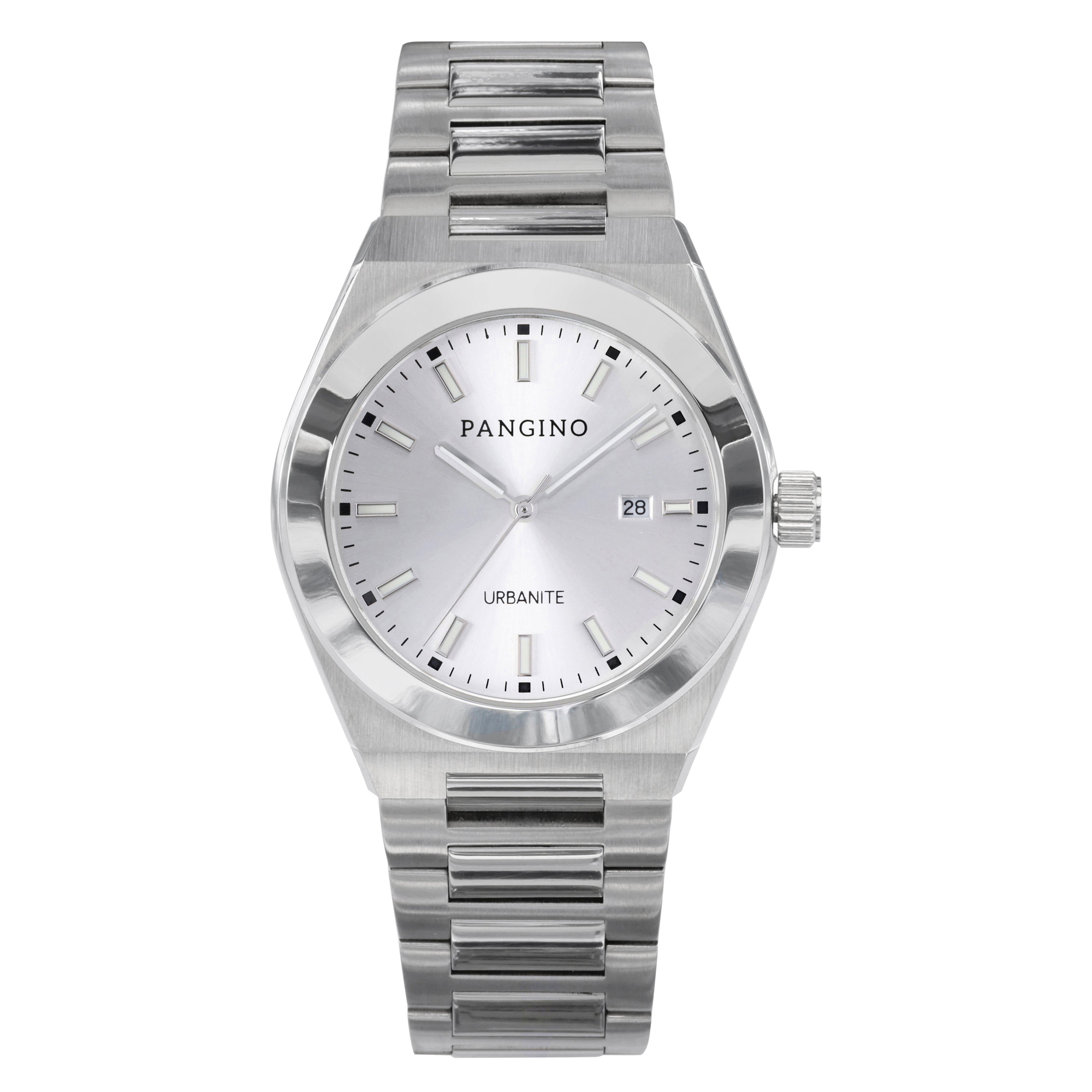 Front of Pangino Urbanite silver-tone dial watch